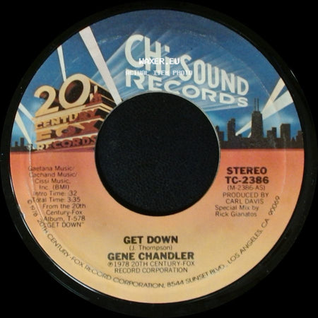Gene Chandler - I'm The Traveling Kind / Get Down side B