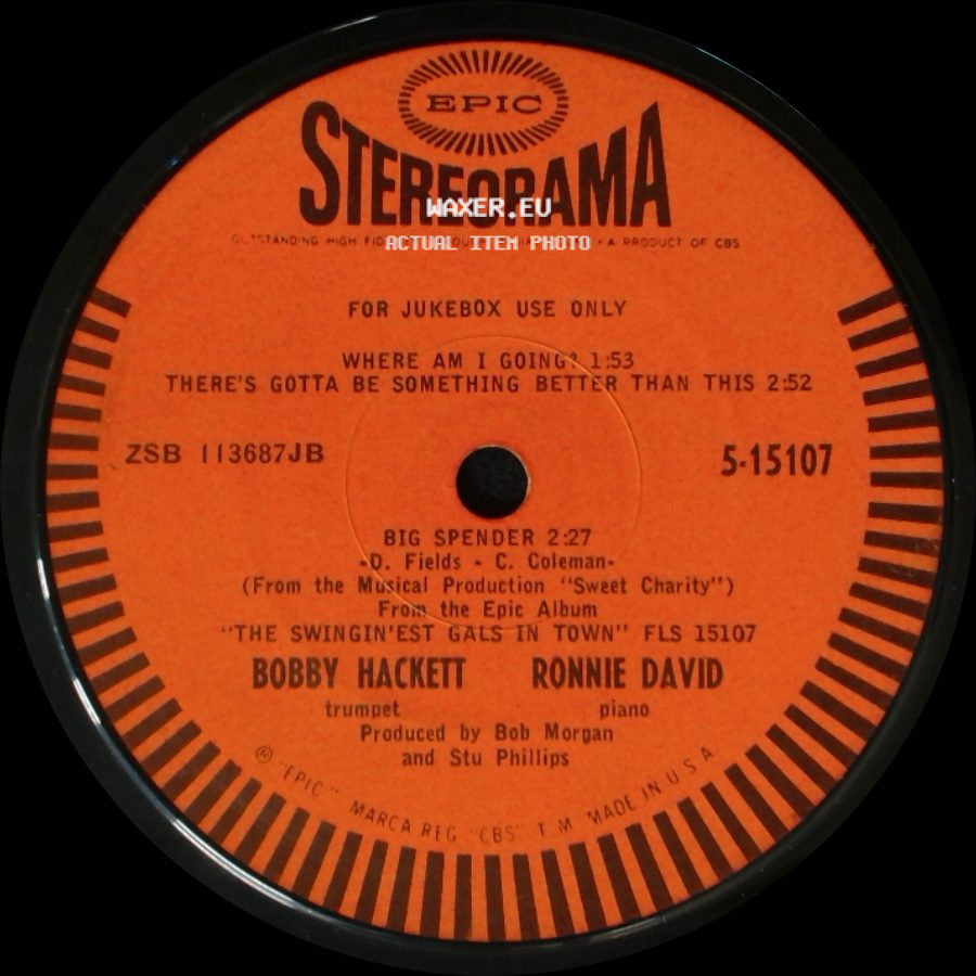Bobby Hackett Ronnie David - Open A New Window / That's How Young I Feel / Mame / Big Spender side B