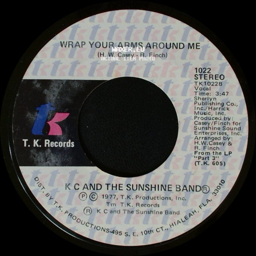 K C And The Sunshine Band - Wrap Your Arms Around Me / I'm Your Boogie Man side A