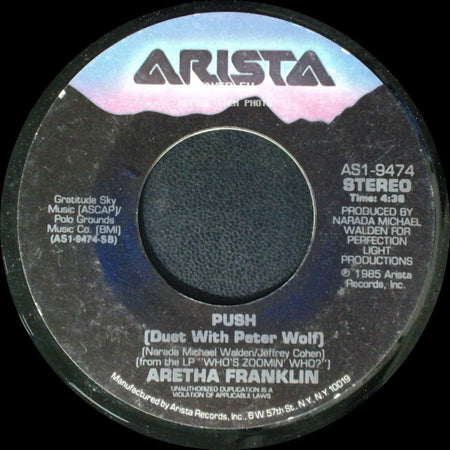 Aretha Franklin - Ain't Nobody Ever Loved You / Push (Duet With Peter Wolf) side B