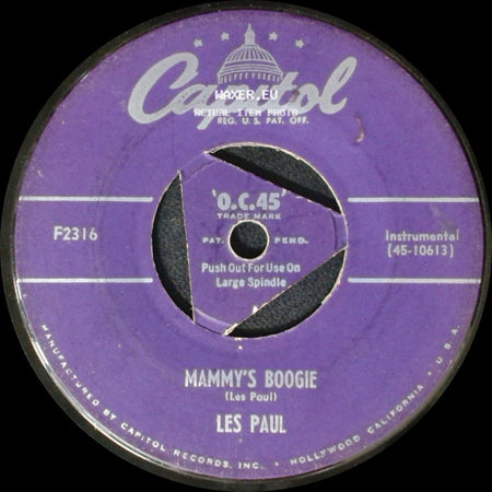 Les Paul And Mary Ford / Les Paul - Bye Bye Blues / Mammy's Boogie side B
