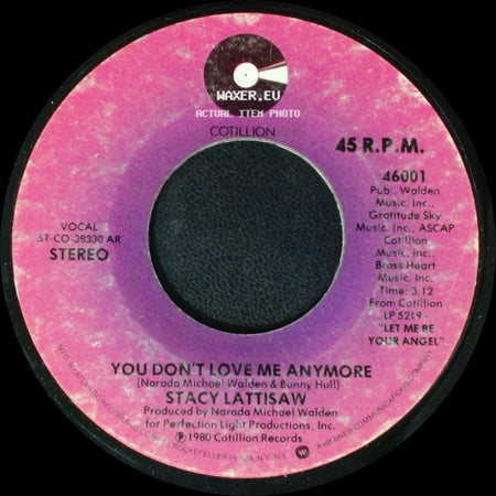 Stacy Lattisaw - You Don't Love Me Anymore / Let Me Be Your Angel side A