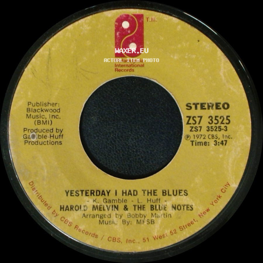 Harold Melvin & The Blue Notes - Ebony Woman / Yesterday I Had The Blues side B