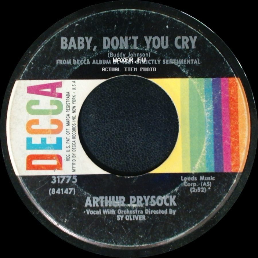 Arthur Prysock - I Didn't Sleep A Wink Last Night / Baby, Don't You Cry side B