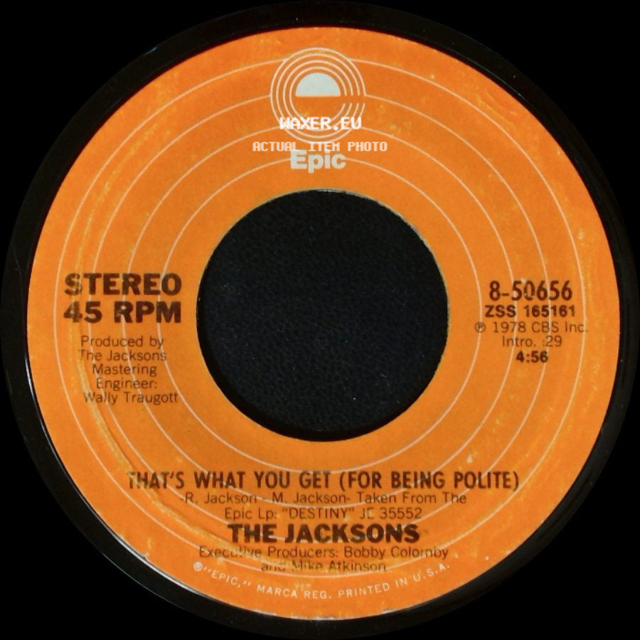 The Jacksons - Shake Your Body (Down To The Ground) / That's What You Get (For Being Polite) side B