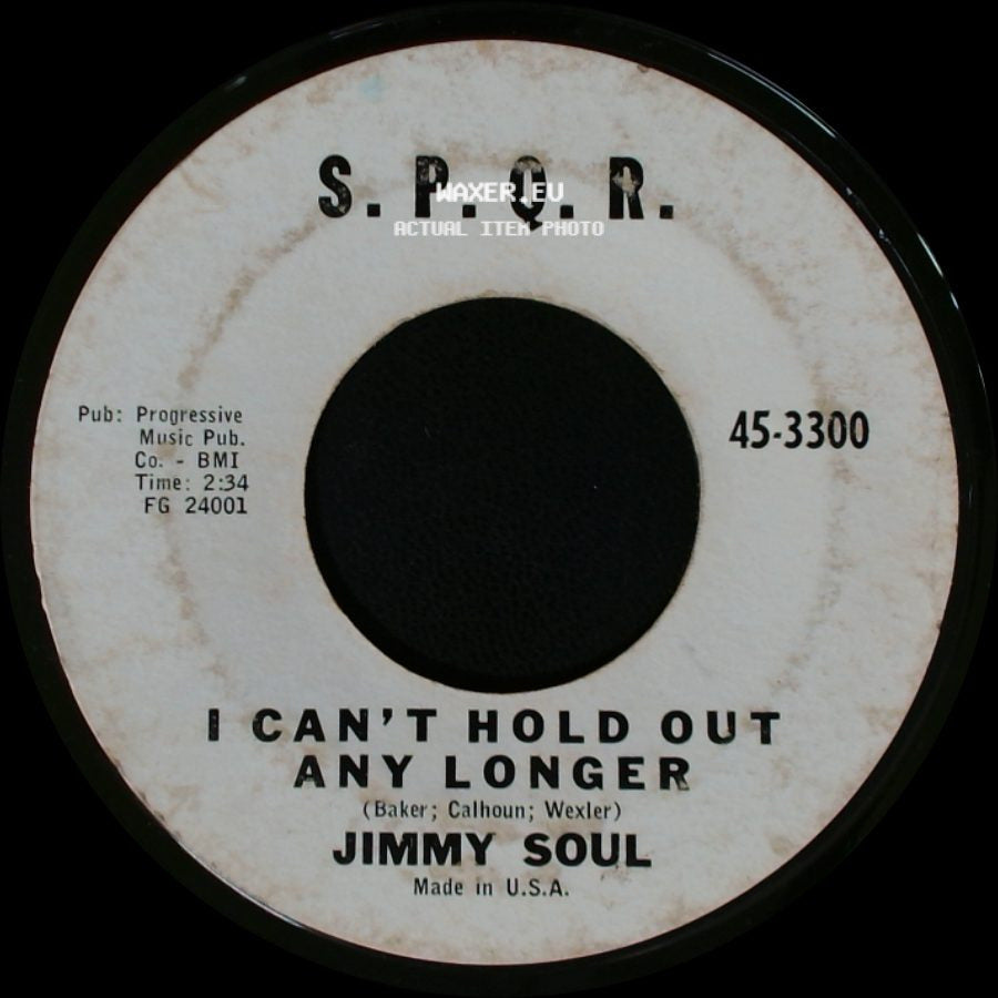 Jimmy Soul - Twistin' Matilda (And The Channel) / I Can't Hold Out Any Longer side B