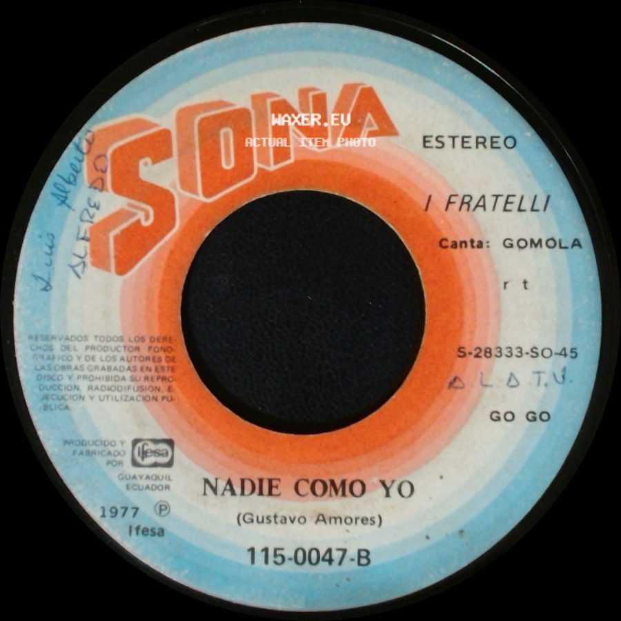 I Fratelli - Mi Palabra / Nadie Como Yo side B