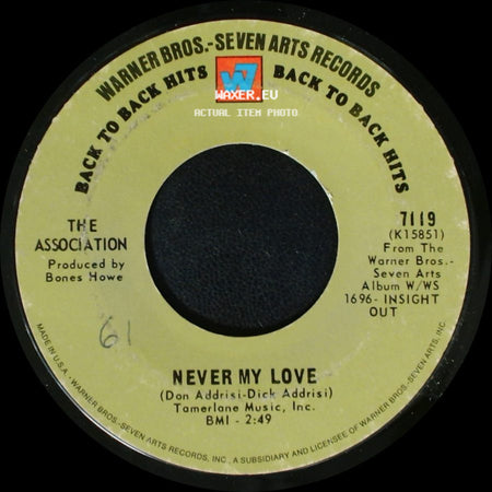 The Association - Windy / Never My Love side B