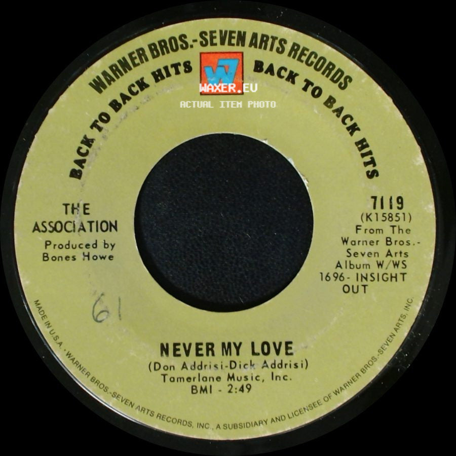 The Association - Windy / Never My Love side B