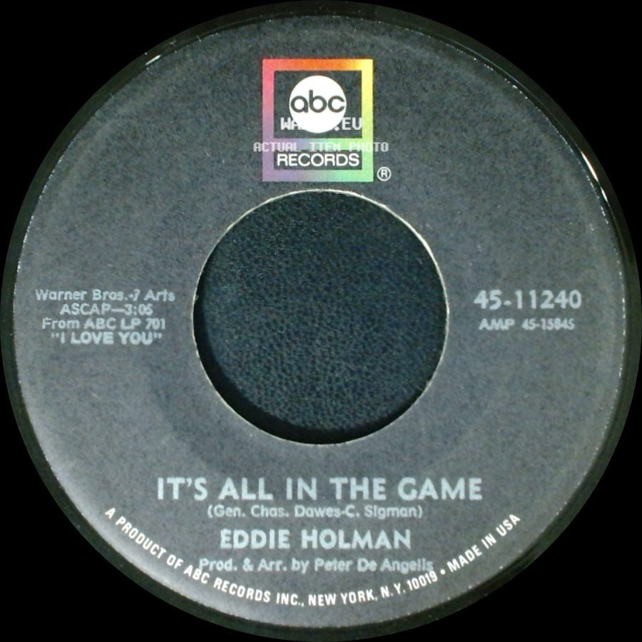 Eddie Holman - It's All In The Game / Hey There Lonely Girl side A