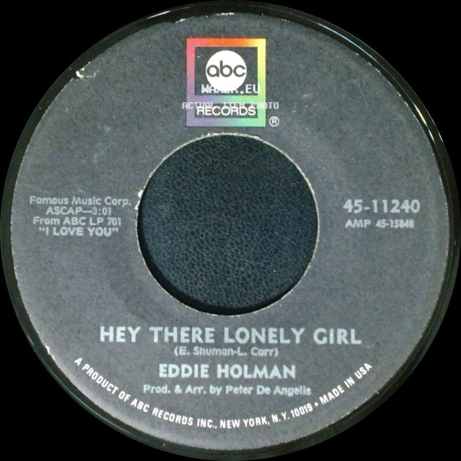 Eddie Holman - It's All In The Game / Hey There Lonely Girl side B