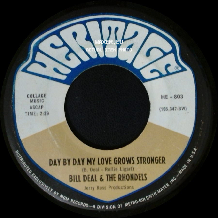 Bill Deal & The Rhondels - Day By Day My Love Grows Stronger / May I side A