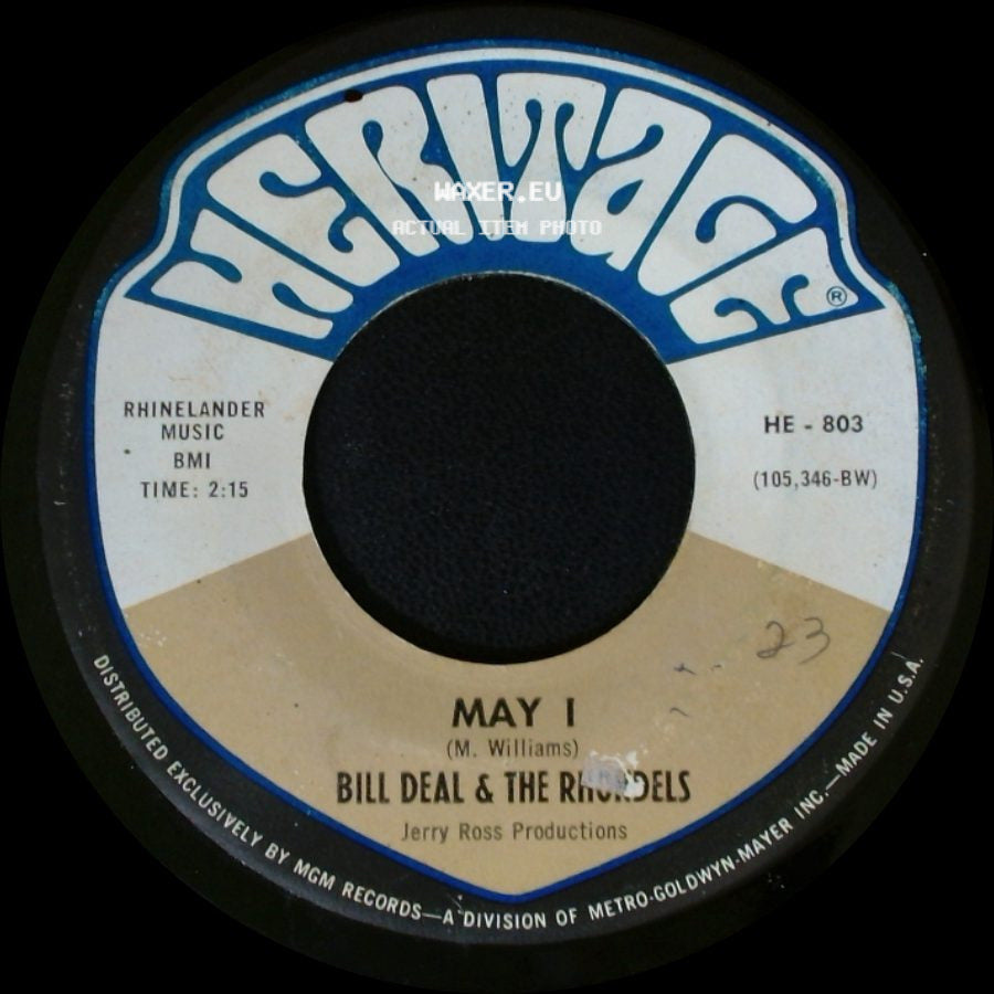 Bill Deal & The Rhondels - Day By Day My Love Grows Stronger / May I side B