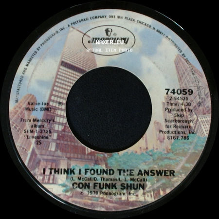 Con Funk Shun - Chase Me / I Think I Found The Answer side B
