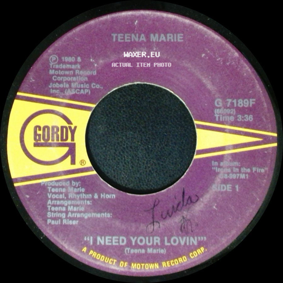 Teena Marie - I Need Your Lovin' / Irons In The Fire side A