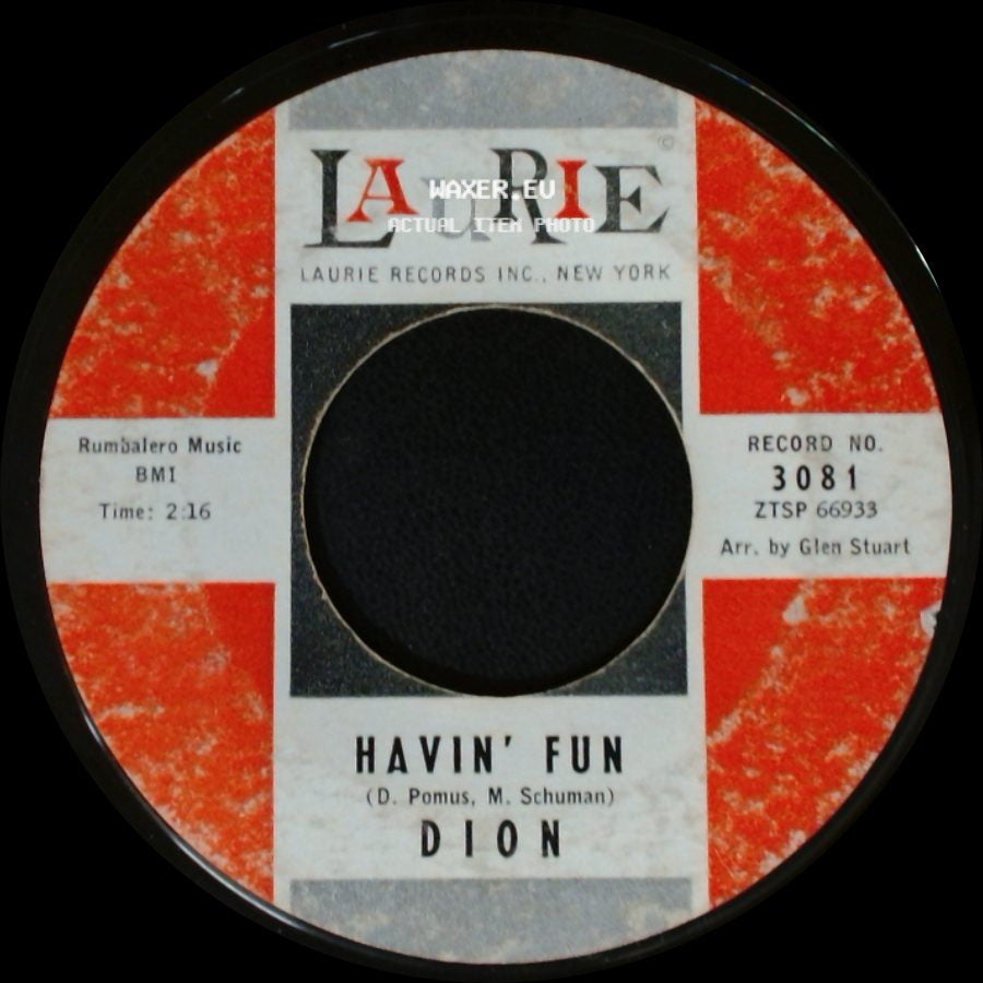 Dion - North East End Of The Corner / Havin' Fun side B