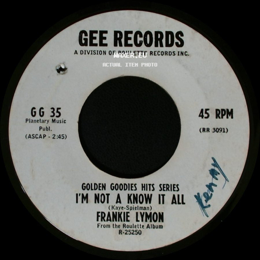 Frankie Lymon / Frankie Simon - I'm Not A Know It All / Teenage Love side A