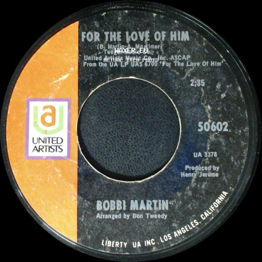 Bobbi Martin - I Think Of You / For The Love Of Him side B