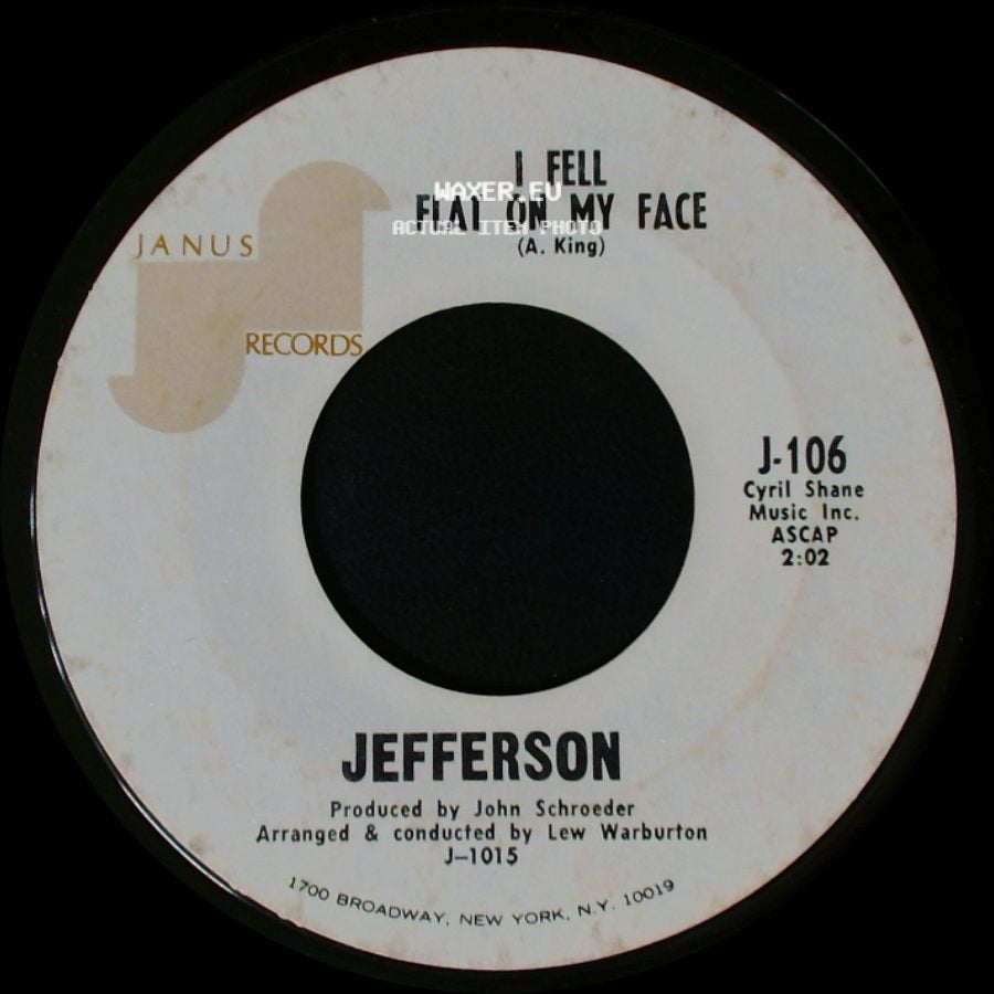 Jefferson - Baby Take Me In Your Arms / I Fell Flat On My Face side B