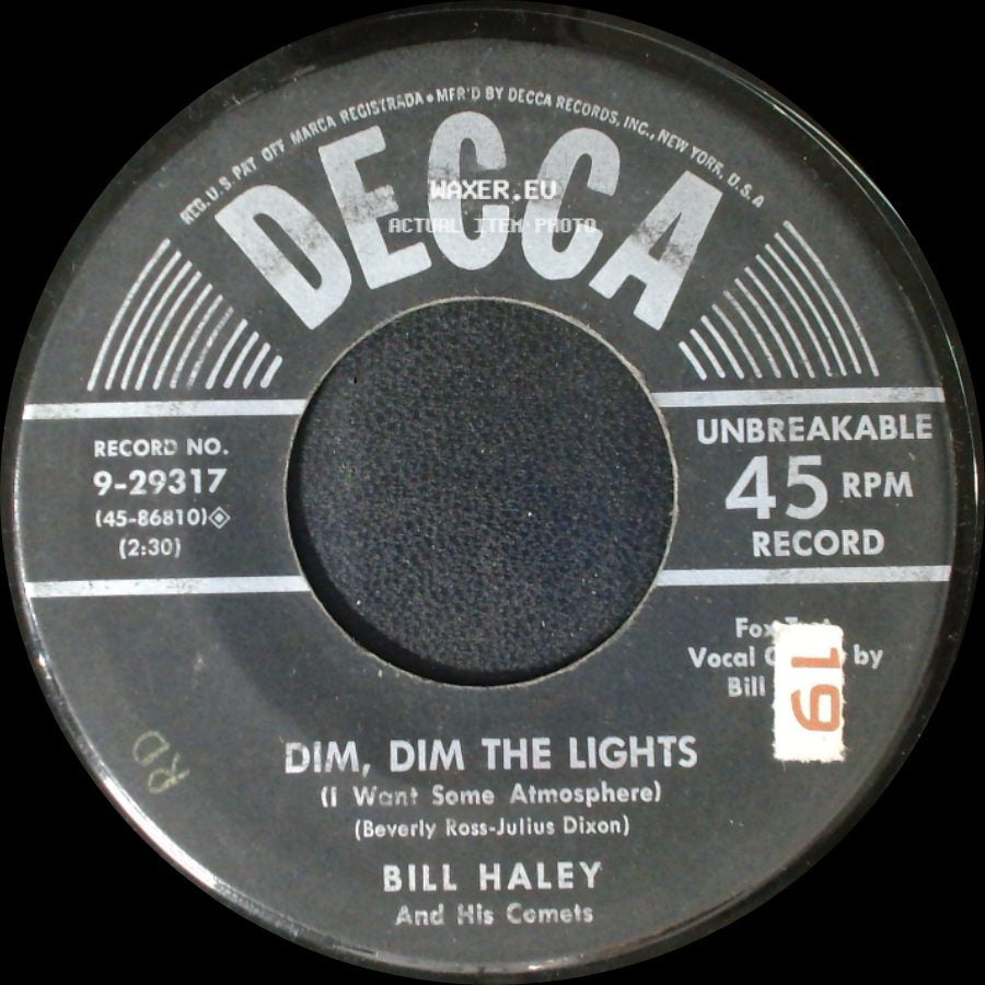Bill Haley And His Comets - Happy Baby / Dim, Dim The Lights (I Want Some Atmosphere) side B