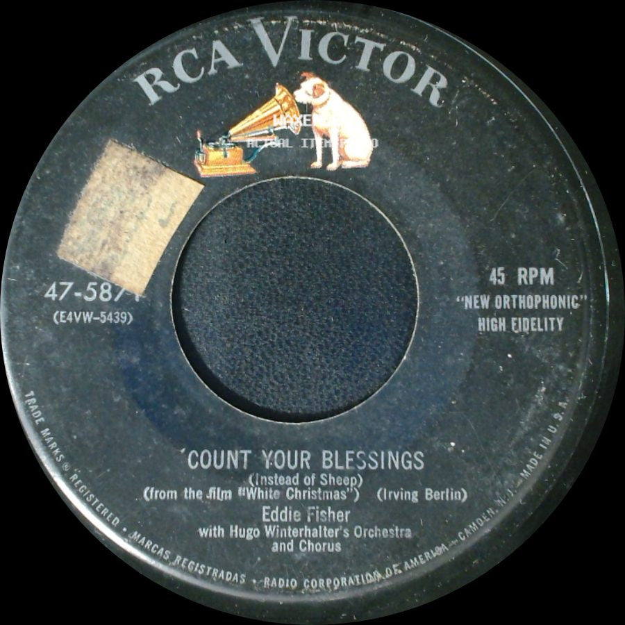 Eddie Fisher With Hugo Winterhalter's Orchestra And Chorus / Eddie Fisher - Count Your Blessings / Fanny side A
