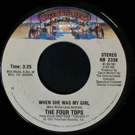 The Four Tops - Something To Remember / When She Was My Girl side B