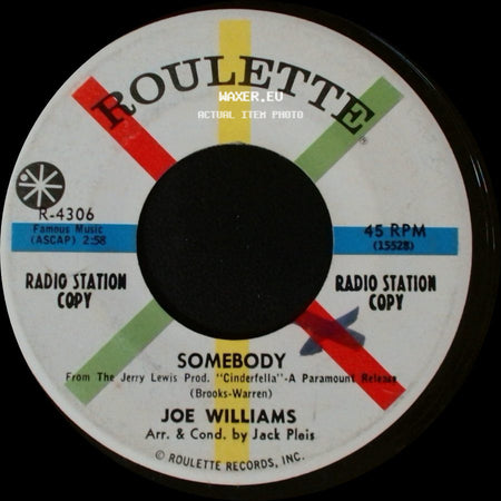 Joe Williams - One Is A Lonesome Number / Somebody side B