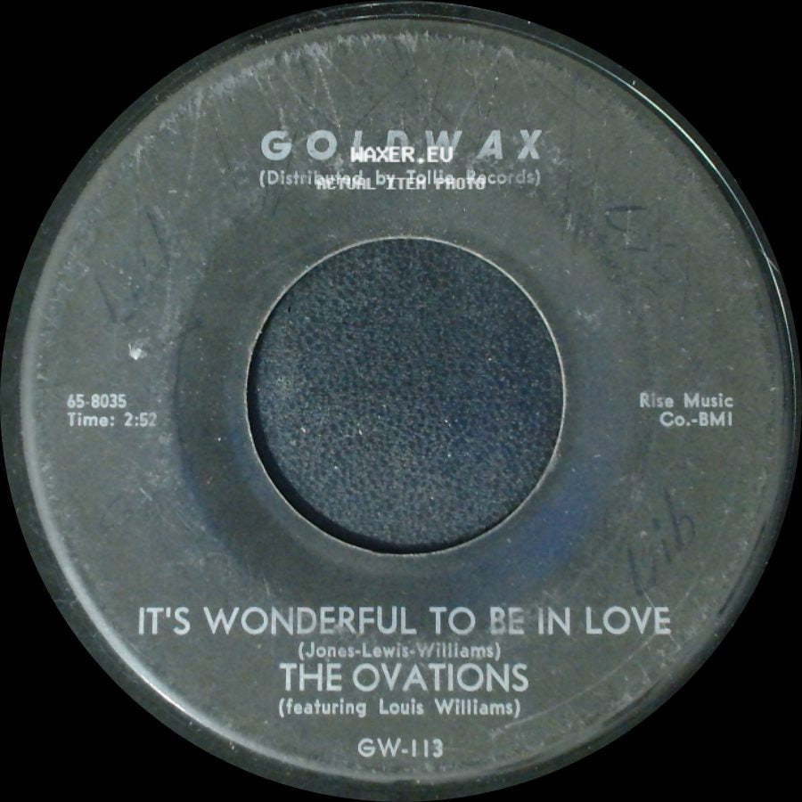 The Ovations (Featuring Louis Williams) / The Ovations - Dance Party / It's Wonderful To Be In Love side B