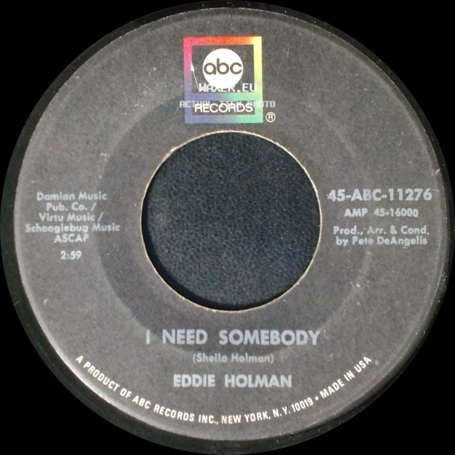 Eddie Holman - Cathy Called / I Need Somebody side B