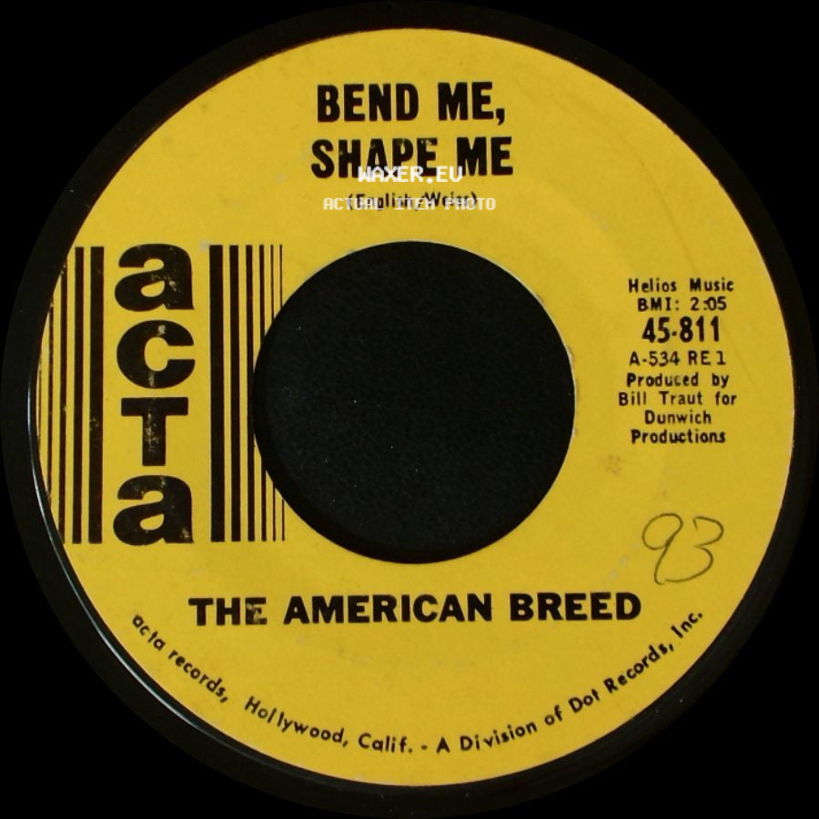 The American Breed - Mindrocker / Bend Me, Shape Me side B