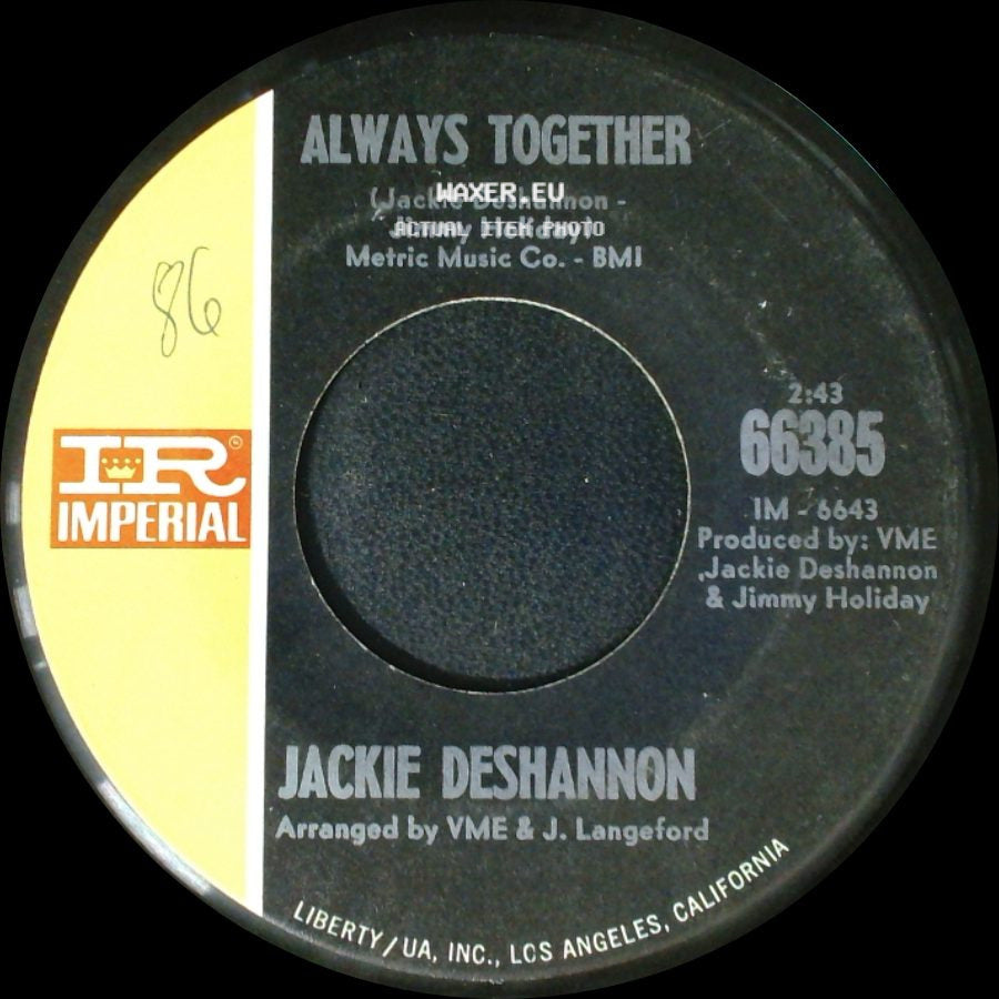 Jackie Deshannon - Put A Little Love In Your Heart / Always Together side B