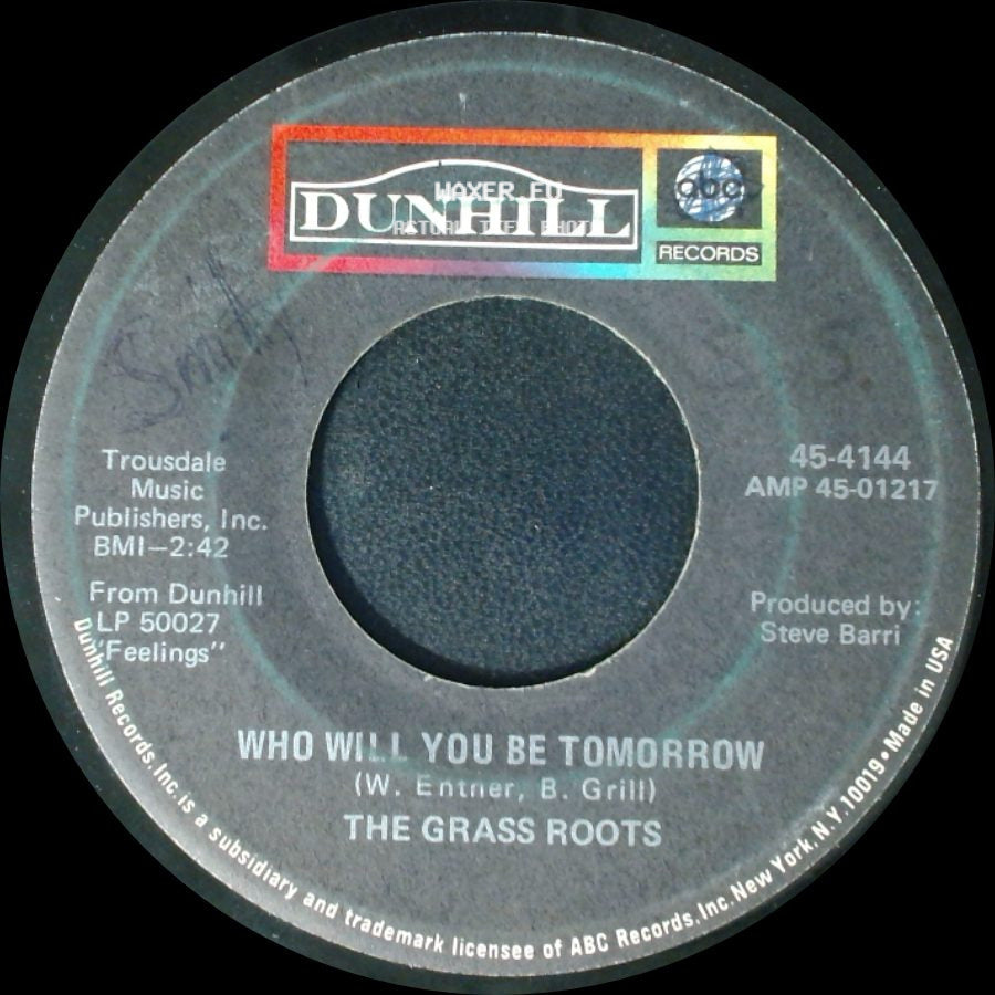 The Grass Roots - Midnight Confessions / Who Will You Be Tomorrow side B