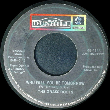The Grass Roots - Midnight Confessions / Who Will You Be Tomorrow side B