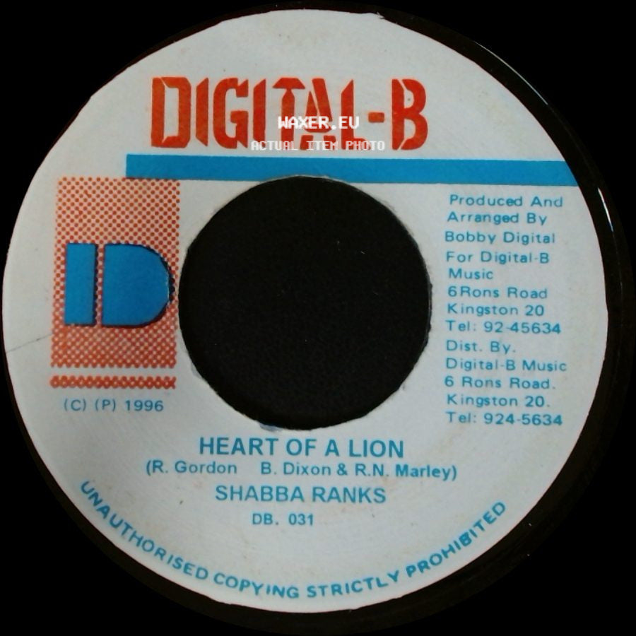 Shabba Ranks - Heart Of A Lion / Version side A