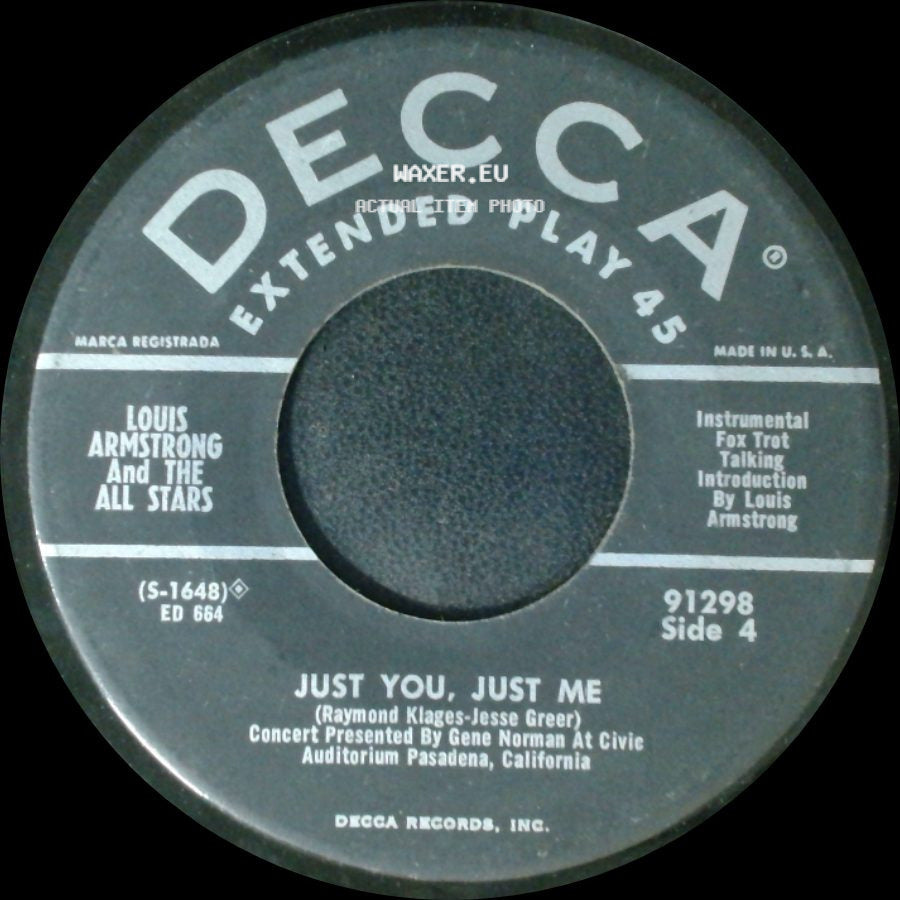 Louis Armstrong And The All Stars - Big Daddy Blues / You Can Depend On Me / Just You, Just Me side B