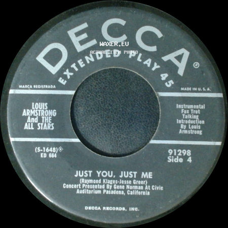 Louis Armstrong And The All Stars - Big Daddy Blues / You Can Depend On Me / Just You, Just Me side B