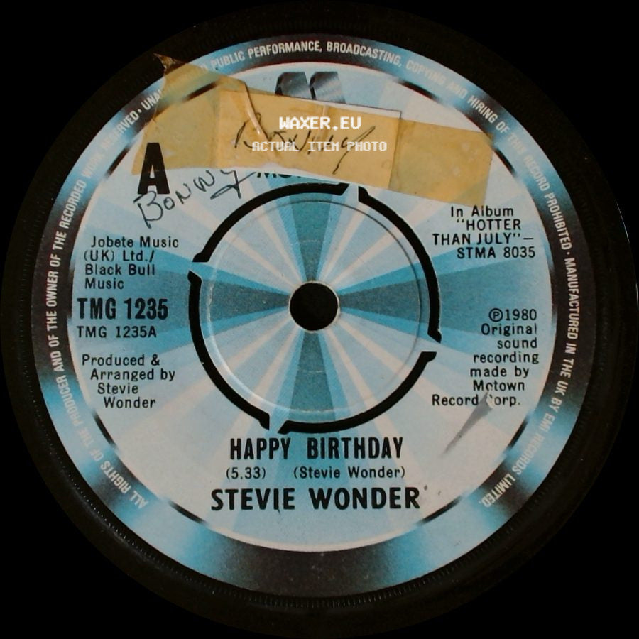 Stevie Wonder - Happy Birthday / Happy Birthday (Sing-A-Long) side A