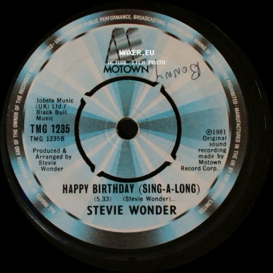 Stevie Wonder - Happy Birthday / Happy Birthday (Sing-A-Long) side B