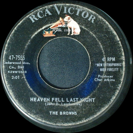 The Browns - Heaven Fell Last Night / The Three Bells side A