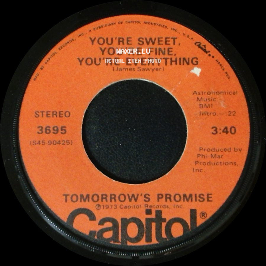 Tomorrow's Promise - You're Sweet, You're Fine, You're Everything / I'm Gonna Give It To You side A