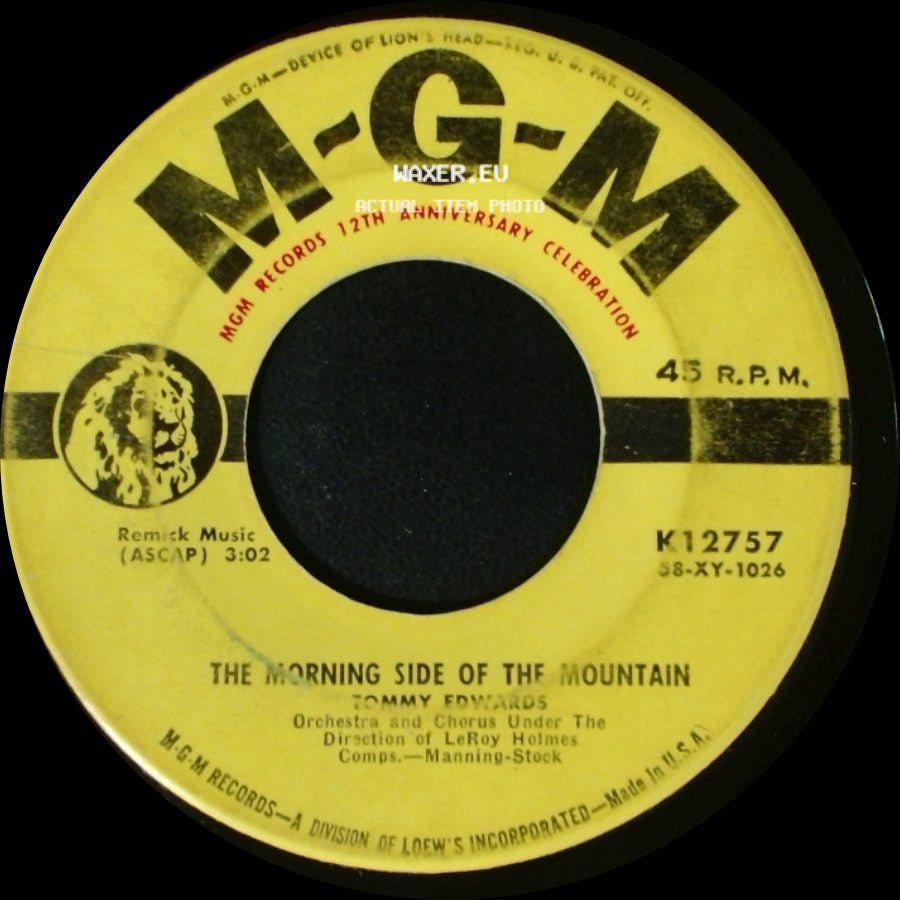Tommy Edwards - Please Mr. Sun / The Morning Side Of The Mountain side B