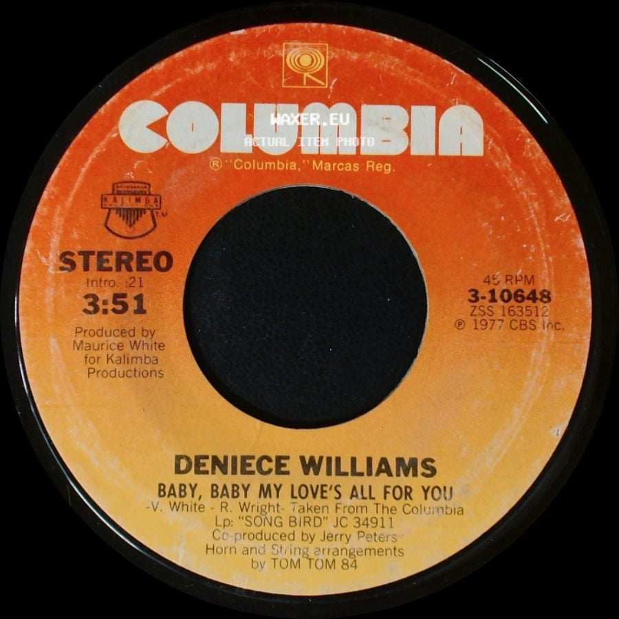 Deniece Williams - Baby, Baby My Love's All For You / Be Good To Me side A