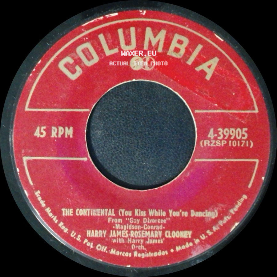 Rosemary Clooney-Harry James / Harry James-Rosemary Clooney - You'll Never Know / The Continental (You Kiss While You're Dancing) side B