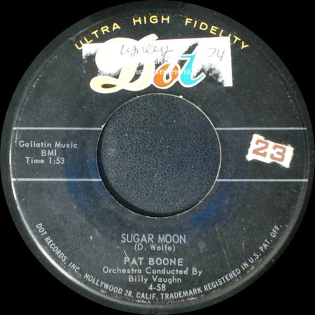 Pat Boone - Cherie, I Love You / Sugar Moon side B