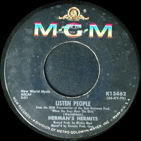 Herman's Hermits - Got A Feeling / Listen People side B