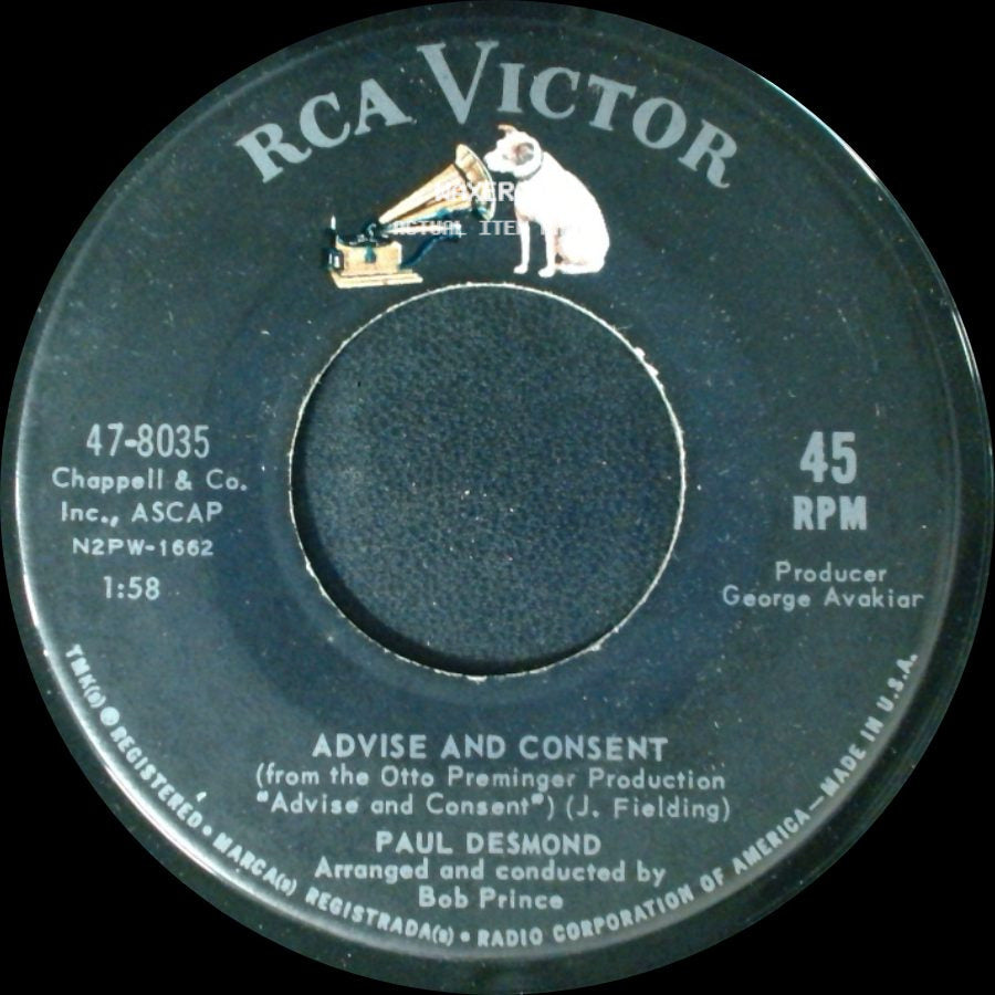 Paul Desmond - Advise And Consent / Desmond Blue side A
