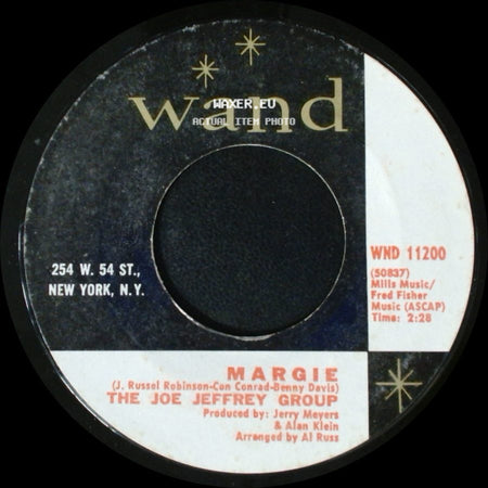 The Joe Jeffrey Group - My Pledge Of Love / Margie side B