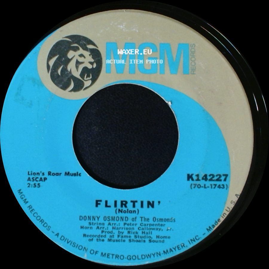 Donny Osmond Of The Osmonds - Flirtin' / Sweet And Innocent side A