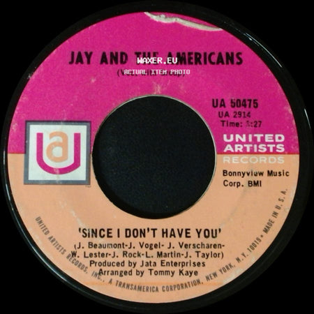 Jay And The Americans - 'this Magic Moment' / Since I Don't Have You side B