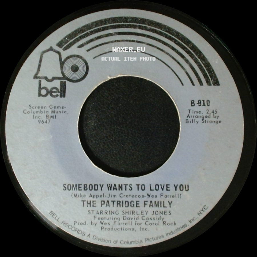 The Partridge Family - Somebody Wants To Love You / I Think I Love You side A